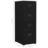 Filing Cabinet Black 46x62x133 cm Steel 336280
