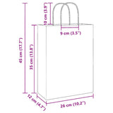 Paper Bags 250 pcs with Handles Brown 26x12x35 cm 4101590