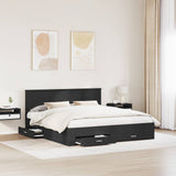 Bed Frame Black and Silver 200 x 200 cm Engineered Wood 3408223