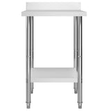 Kitchen Work Table with Backsplash 60x60x93 cm Stainless Steel 51185