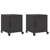 Bedside Cabinets 2 pcs Black 36x39x43.5 cm Steel 846615