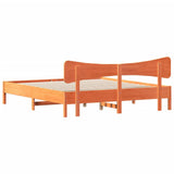 Bed Frame without Mattress Wax Brown 200x200 cm Solid Wood Pine 3328222