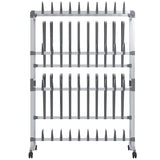 Shoe Rack with Wheels Silver 89x27x120 cm 344370