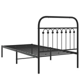 Metal Bed Frame without Mattress with Headboard Black 90x200cm 376593