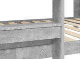 Bunk Bed for Kids Concrete Grey 75 x 190 cm Engineered Wood 3410542
