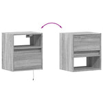 Wall-mounted Bedside Cabinets with LED Lights 2 pcs Grey Sonoma 3307986