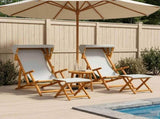 Deck Chair 4 pcs 3 Position Solid Eucalyptus Wood Cream 3407800