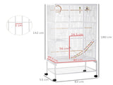 Large Bird Cage Budgie Cage 3 Tier Aviary with Stand Wheels, Toys, Ladders, Shelf for Canaries, T3398P349817