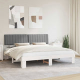 Bed Frame with Upholstered Headboard Light Grey 200 x 200 cm 3398098