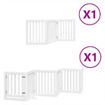 Dog Gate with Door Foldable 9 Panels White 450 cm Poplar Wood 3155647