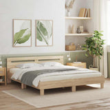 Bed Frame with LED Sonoma 193 x 203 cm Engineered Wood 3402850