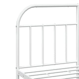 Metal Bed Frame without Mattress with Headboard White 180x200cm 353688