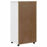 Rolling Cabinet with Drawers MOSS White Solid Wood Pine 355898