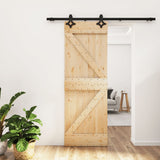 Sliding Door with Hardware Set 70x210 cm Solid Wood Pine 3203136