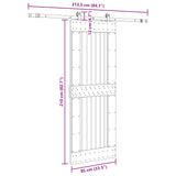 Sliding Door with Hardware Set 85x210 cm Solid Wood Pine 3332720