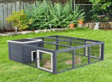 Rabbit Hutch Outdoor, Guinea Pig House, Bunny Run Cage with Openable Top for 1-2 Rabbits, 123 120 T3398P347609
