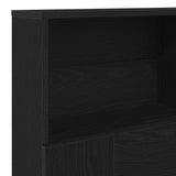Headboard Cabinet Black Oak 140 x 19 x 103.5 cm Engineered Wood 862752