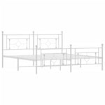 Metal Bed Frame without Mattress with Footboard White 183x213cm 374411