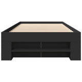 Bed Frame without Mattress Black 90x200 cm Engineered Wood 3295493