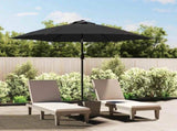 Garden Parasol Black Polyester, Steel Large Garden Parasol 47134