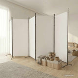 5-Panel Room Divider White 433x180 cm Fabric 350266