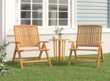 Reclining Garden Chair Set of 2 Teak Brown 362666