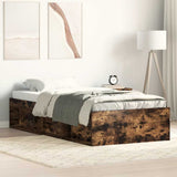 Bed Frame without Mattress Smoked Oak 90x190 cm Single 3203842