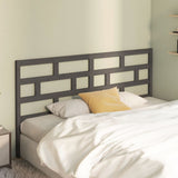 Bed Headboard Grey 206x4x100 cm Solid Wood Pine 814216