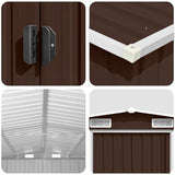 Garden Shed Brown Galvanised steel Large Durable Garden Shed 143347