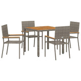 Garden Dining Set 5 pcs Grey Poly Rattan 3365405