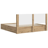 Bed Frame with Storage and Headboard Artisan Oak 180 x 200 cm 3445835