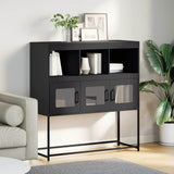 ZNTS Sideboard Black 100.5x39x107 cm Cold-rolled Steel 853416