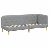 Corner Bed Frame with Headboard Light Grey 80 x 200 cm Fabric 42016553