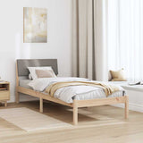 Bed frame Brown and taupe 75 x 190 cm Solid pine wood 878582