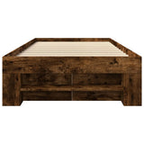 Bed Frame without Mattress Smoked Oak 75x190 cm Small Single Engineered Wood 3295531