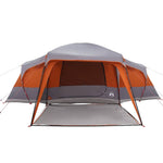 ZNTS Family Tent with Porch Dome 9-Person Grey and Orange Waterproof 4009586