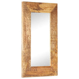 Hand-Carved Mirror 80x50x2.5 cm Solid Mango Wood 321648