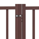 Dog Gate with Door Foldable 4 Panels Brown Oak 320 cm Solid Wood Fir 352299