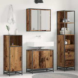 Bathroom Furniture Set with Door 3 pcs Old Wood Engineered Wood 3402326