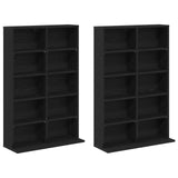 CD Cabinet 2 pcs Black Oak 65 x 23.5 x 97.5 cm Engineered Wood 8012677