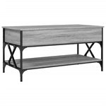ZNTS Coffee Table Grey Sonoma 100x50x50 cm Engineered Wood and Metal 845359
