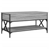 ZNTS Coffee Table Grey Sonoma 100x50x50 cm Engineered Wood and Metal 845359