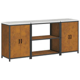 Kitchen Storage Set HATTEM 3 pcs Rusty Steel 3392672