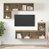 TV Cabinet Set Wall-mounted 4 pcs Artisan Oak Engineered Wood 3393128
