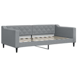 Daybed with Trundle and Mattresses Light Grey 90x190 cm Fabric 3197497