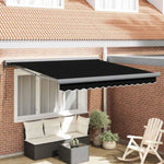 Retractable Awning Manual Black 300 x 250 cm Fabric, Metal 3330048