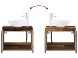 Bathroom Furniture Set 4 pcs Old Wood Engineered Wood and Glass 3407413