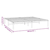 Metal Bed Frame without Mattress Black 193x203cm 350852