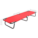 Folding Sun Lounger Red Steel 47756