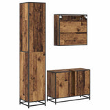 Bathroom Furniture Set with Door 3 pcs Old Wood Engineered Wood 3402480